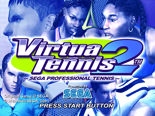 Virtua Tennis 2 title screen for Sega Dreamcast